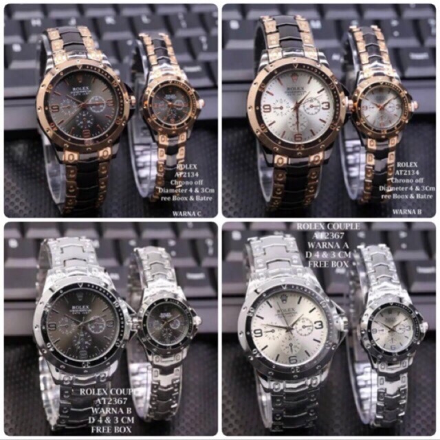 Jam tangan couple Rolex kombinasi + BOX sudah sepasang