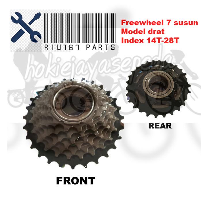 Riu167 Freewheel Susun 7 Speed 14-28T Model Ulir / Drat Promo R10