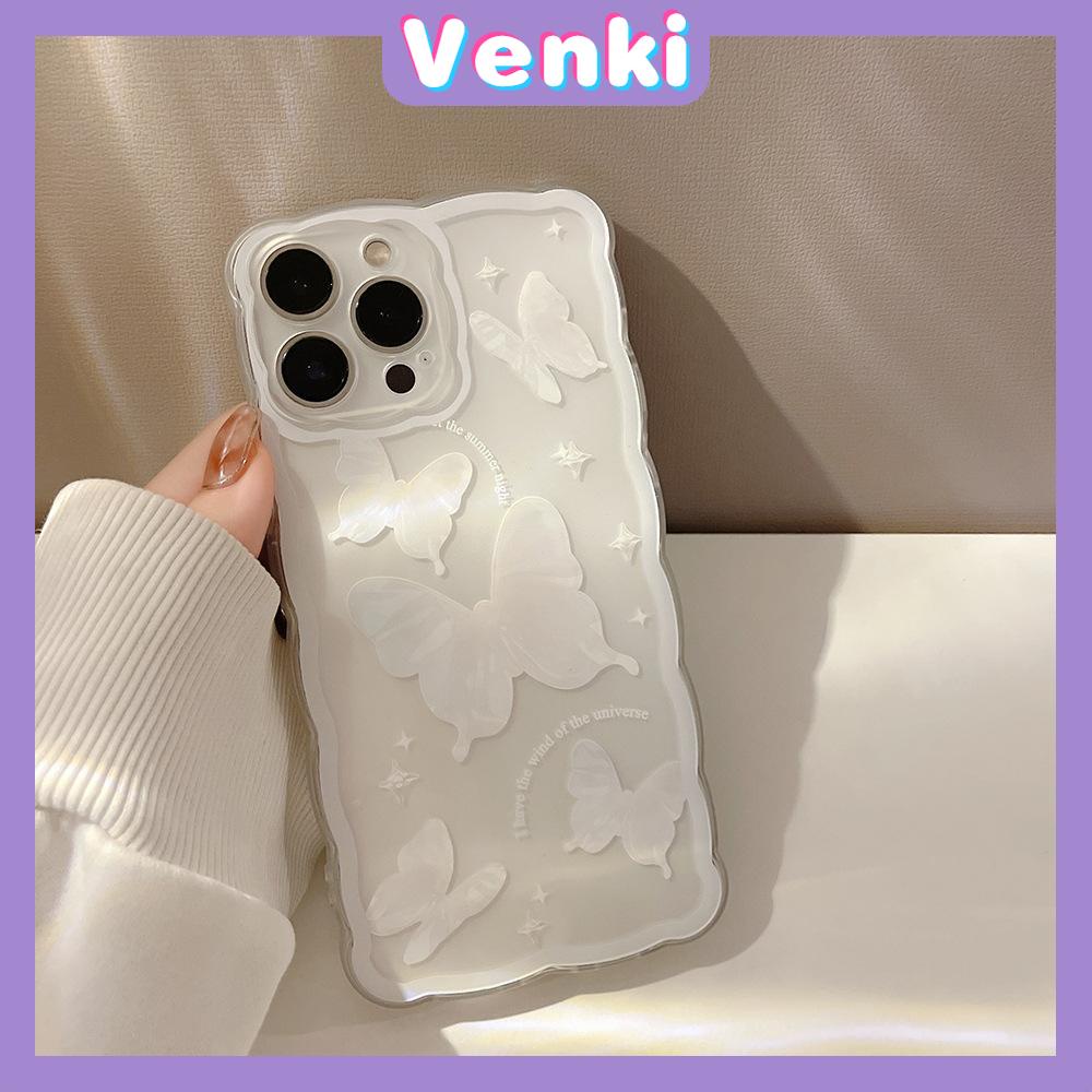 iPhone Case Silicone Soft Case Clear Case Wave Non-Slip Shockproof Camera Full Coverage Protection Butterfly Simple For iPhone 13 Pro Max iPhone 12 Pro Max iPhone 11 iPhone 7 Plus