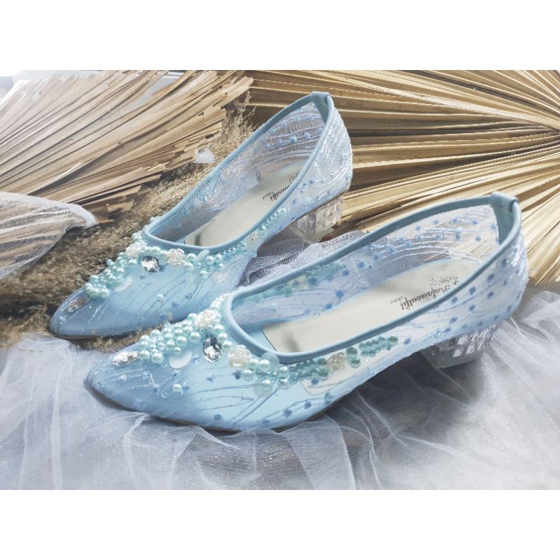 sepatu meruby babyblue sepatu cantik sepatu wedding