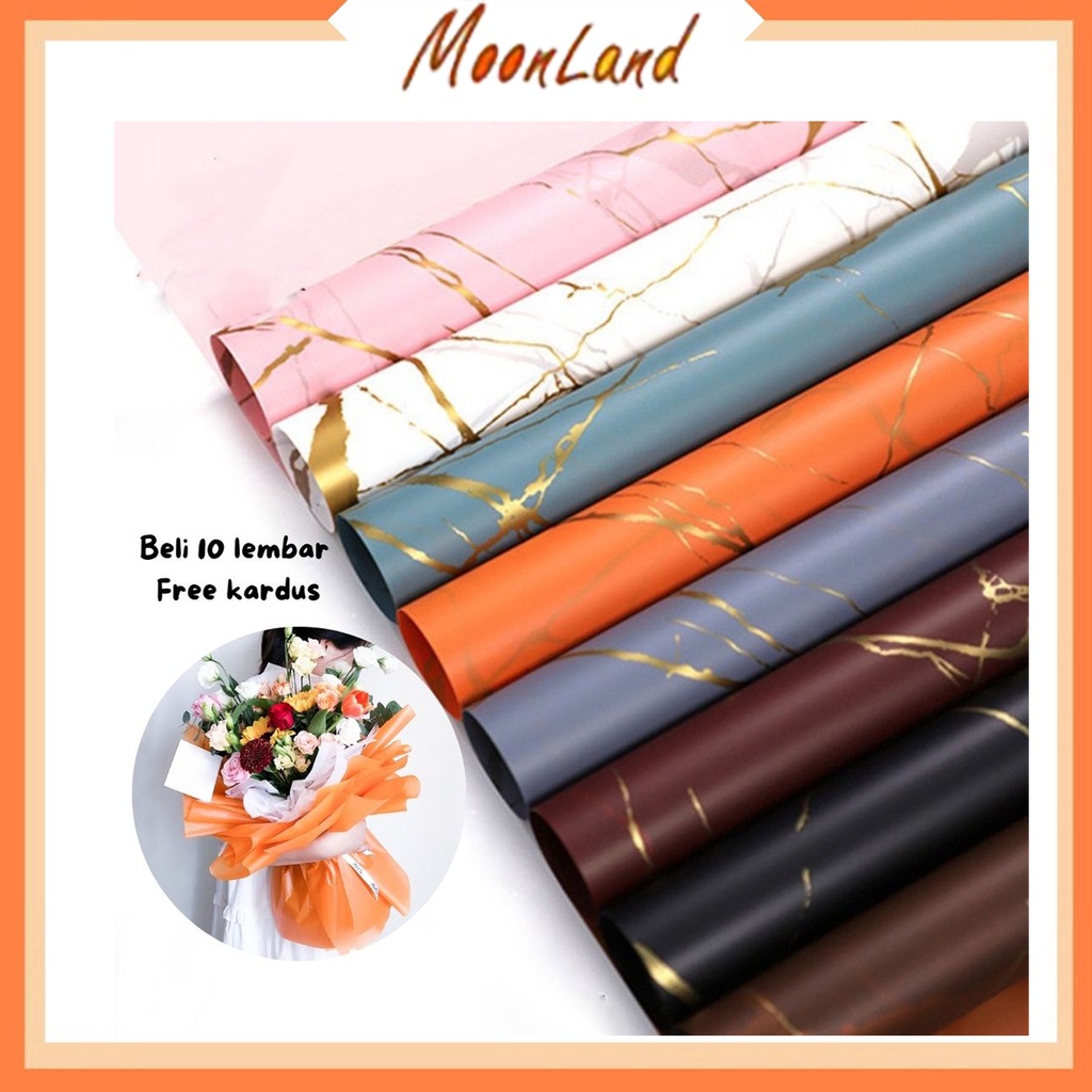 

MoonLand Cellophane Marble Gold / Wrapping Paper Motif Marble / Kertas Buket Bunga Bungkus (KB20)