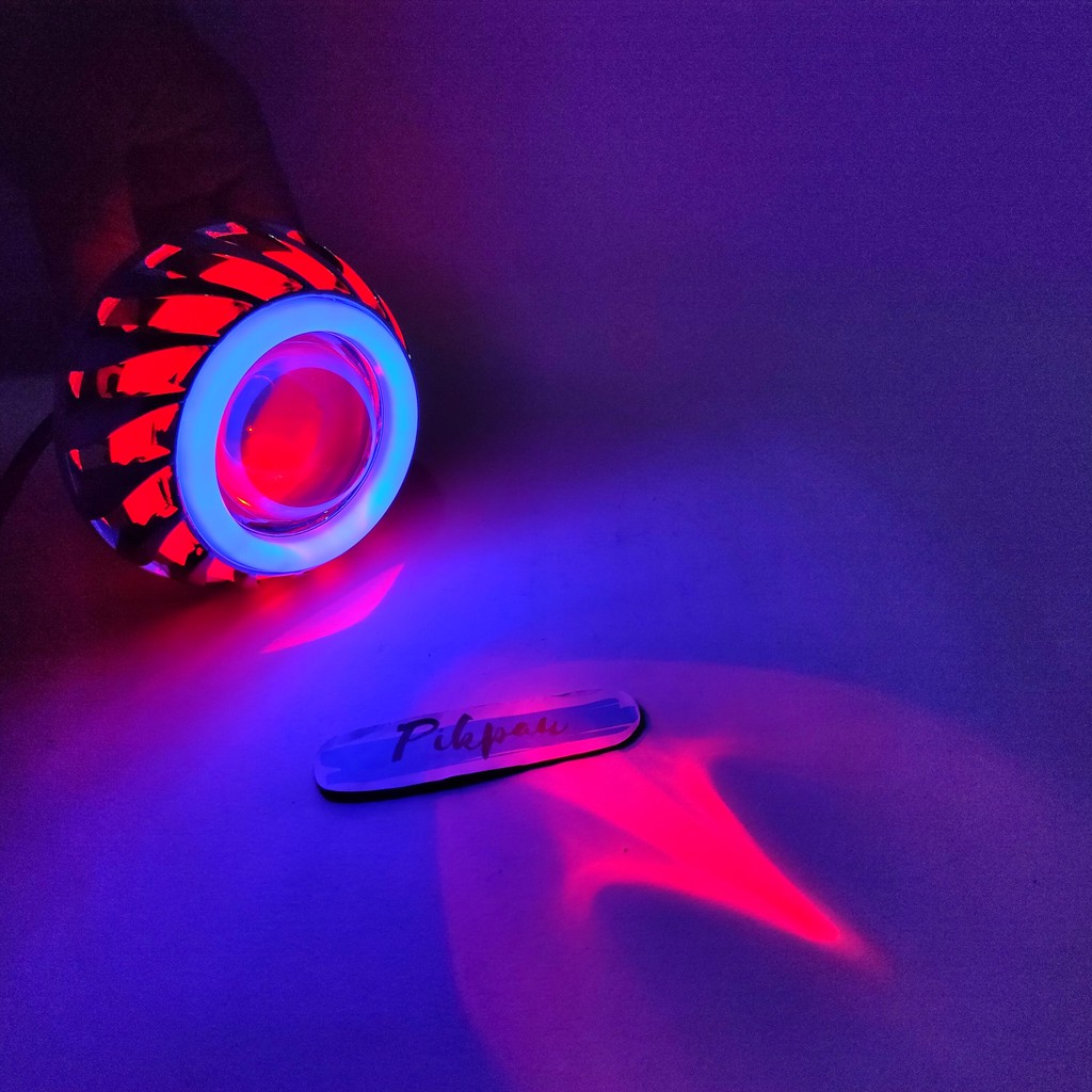 Projie Spiral Lampu LED Motor Mobil Ukuran 3.5 inch AE DE Warna Red Blue Red