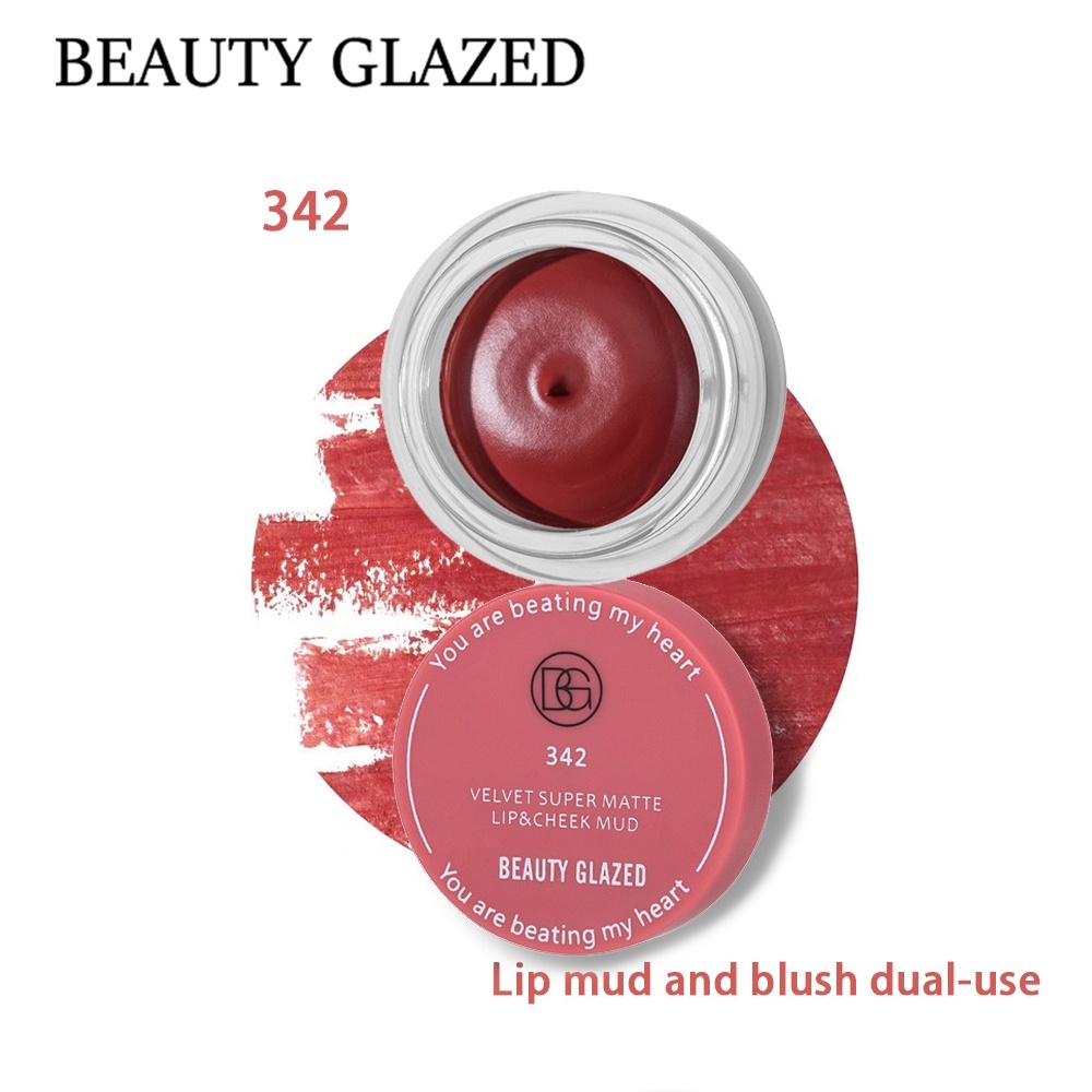 BEAUTY GLAZED Makeup Lipstick and Cheek blusher Matte lip balm lip mud long-lasting and waterproof Lip and blusher Cosmetics