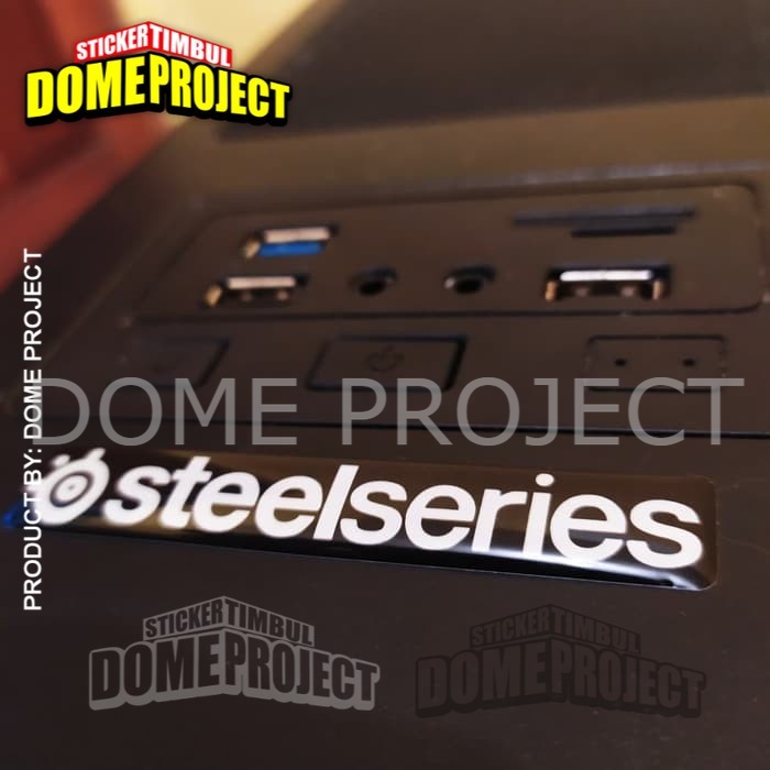 STIKER MOTOR EMBLEM STEEL SERIES STIKER RESIN TIMBUL LENTUR STICKER CASING PC