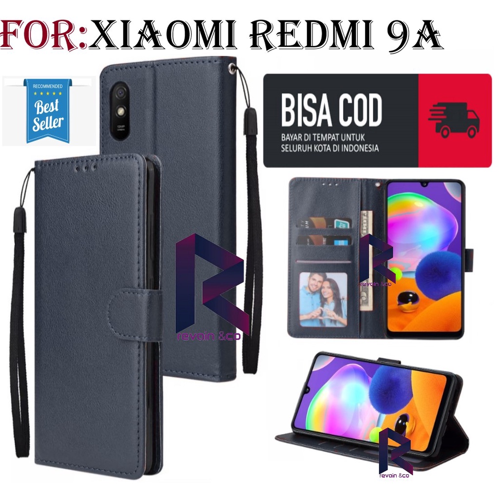 XIAOMI REDMI 9A CASE FLIP WALLET LEATHER KULIT PREMIUM SARUNG BUKA TUTUP FLIP CASE XIAOMI REDMI 9A