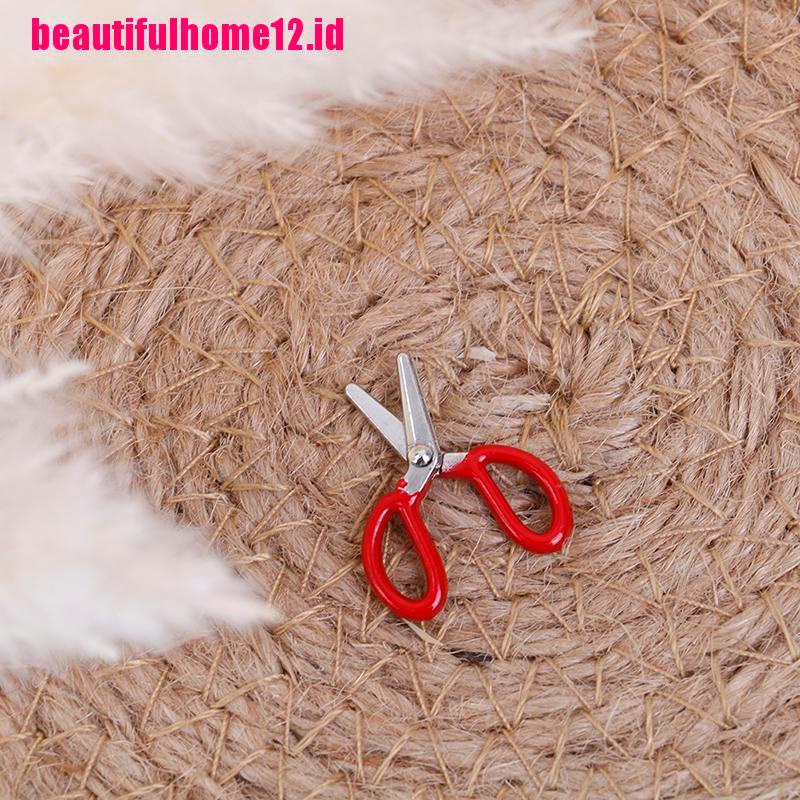 【beautifulhome12.id】1:12 Dollhouse mini metal red scissors simulation furniture scissors model toys