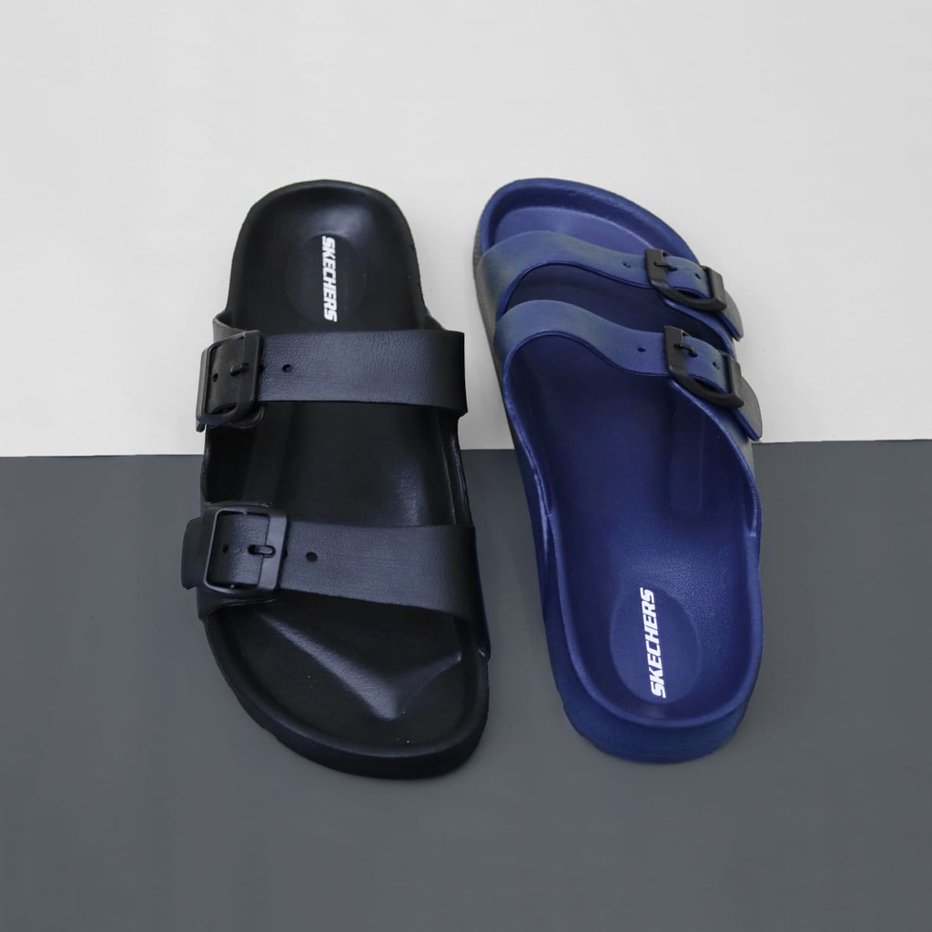 Sandal Pria Skechers Sandal Selop Sketchers Terbaru Sendal Cowok Skecher Model Tali Strap Terbaru Sendal Slop Skecher Slide