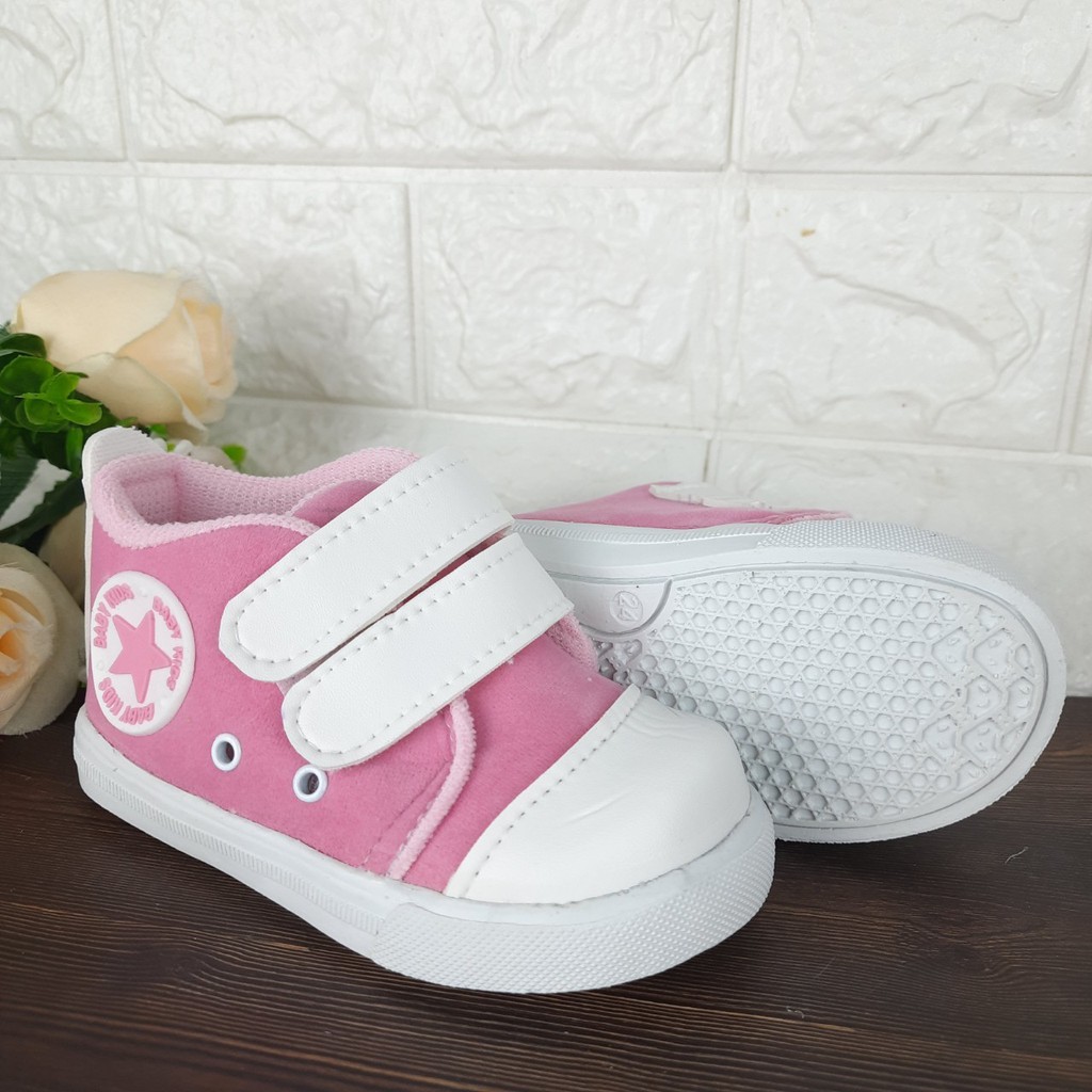 [TAMAN SEPATUKU] SEPATU TRENDY MURAH SNEAKER PEREMPUAN BABY KIDS PINK BINTANG 1-3 TAHUN CAX24