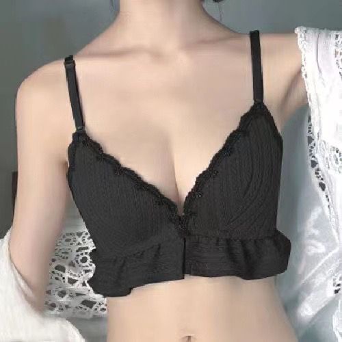 [ LINGERIE MASTER ] - (B-23) Bra BH Wanita Model Push-Up dan Bahan Lace Breathable Hiasan Bordir BH bisa cod-B-23 Hitam