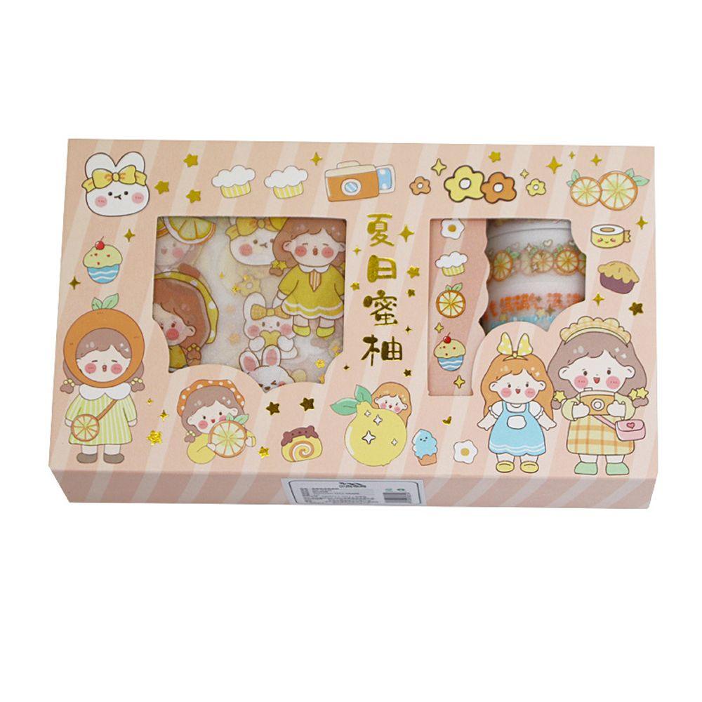 Lanfy Stiker Tape Dekoratif Kawaii Korea Kartun Alat Tulis Stiker Notebook Album Diary Jurnal Masking Tapes