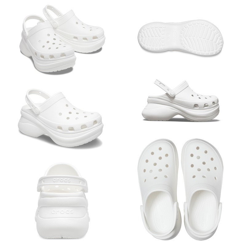 Crocs Classic Bae Clog / Sandal Wedges / Sandal Wanita / Sandal Karet Wanita / Sandal Pantai - White