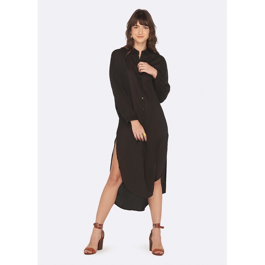 Pakaian Wanita - OVS Flowy Shirtdress with Slit - 546532 - Agogeo