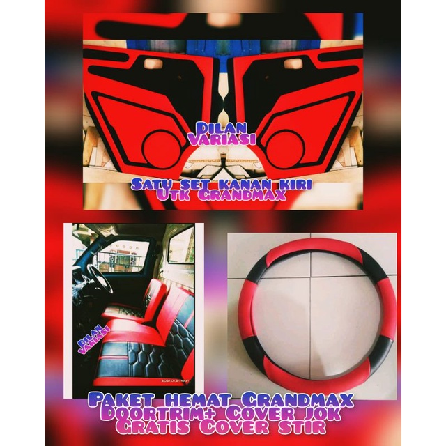 Paket Hemat doortrim kanan kiri+Cover jok gratis sarung stir Untuk mobil pickup grandmax APV Meggaca