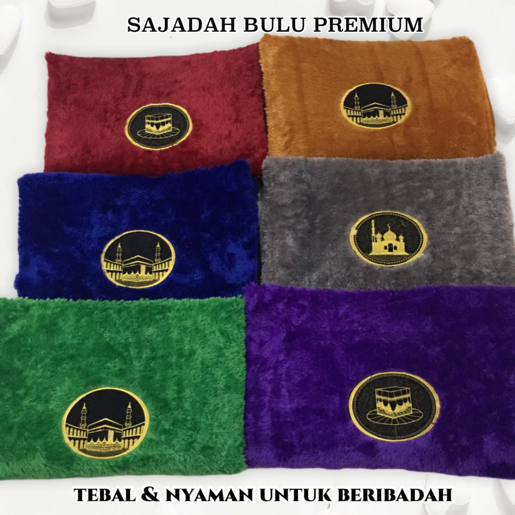 SAJADAH BULU RASFUR PREMIUM LEBIH LEBAR DAN TEBAL 5CM NYAMAN UNTUK BERIBADAH