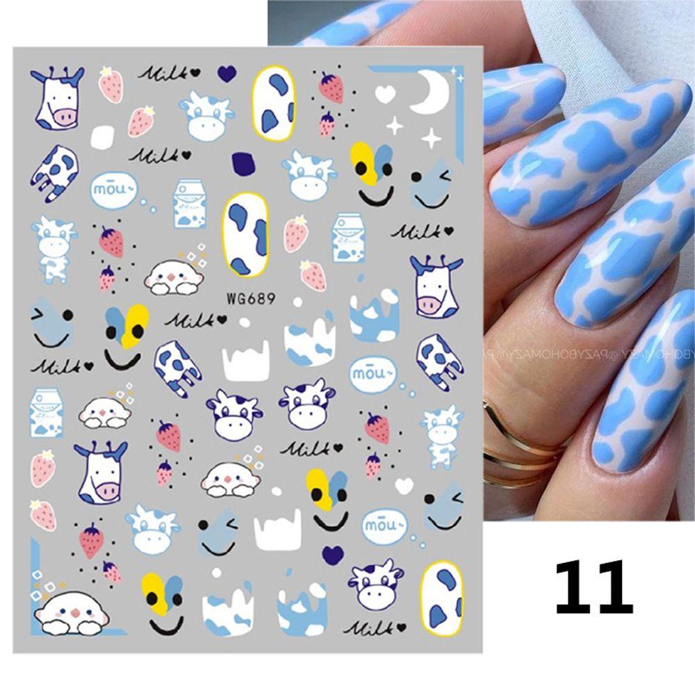 MXBEAUTY Leopard Nail Art Stiker Fashion Kartun Susu Sapi Hewan Print Nail Art Dekorasi Lion DIY Manicure Aksesoris