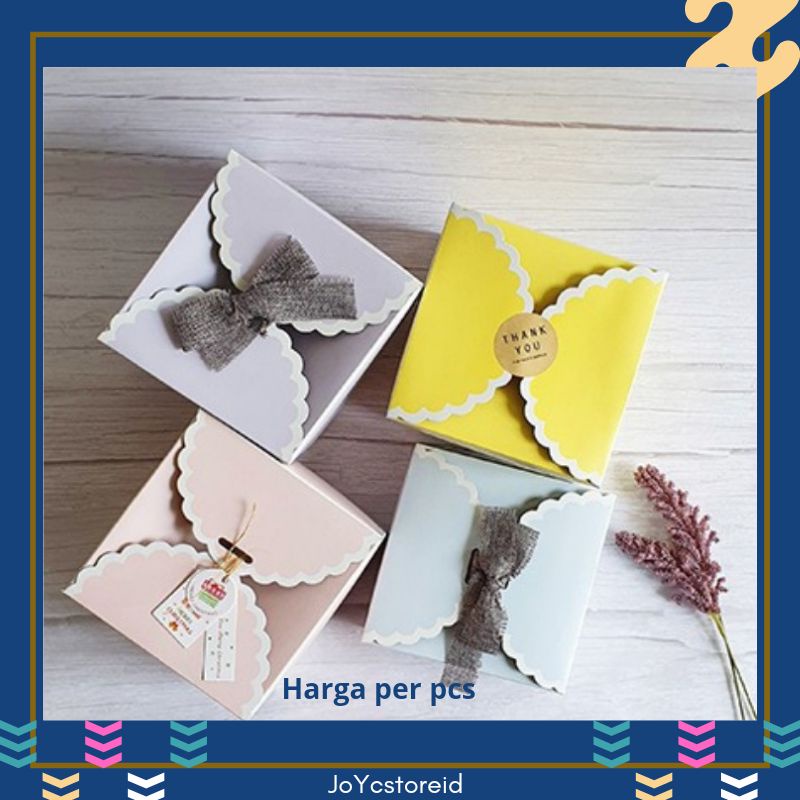 Kotak Kado Warna Pastel 14x14x14 | Box Kue | Box Kado | Box Hampers| Box Kue kering