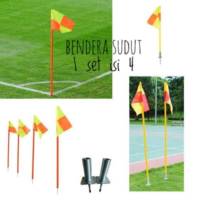 Jual BENDERA SUDUT SEPAKBOLA CORNER KICK FLAG SEPAK BOLA SATU SET ISI 4 ...