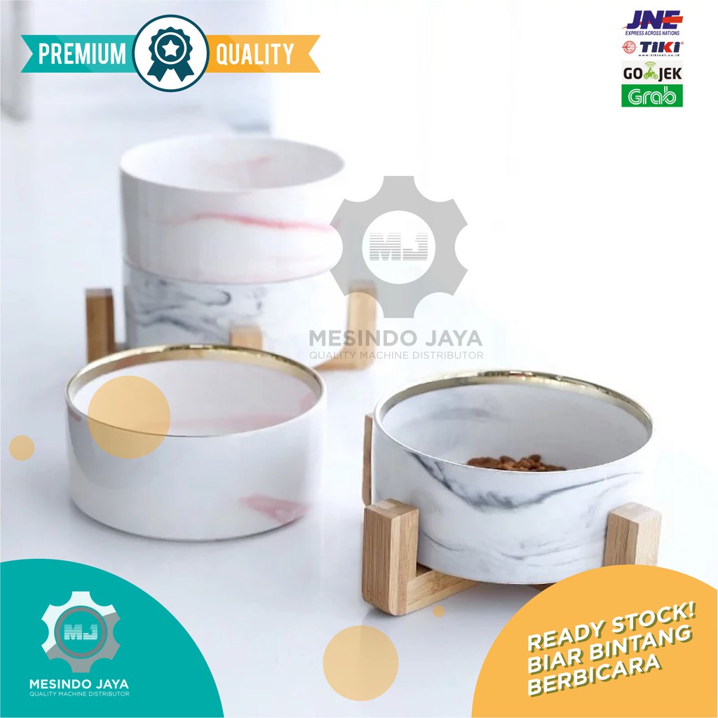 Mangkuk Makan Anjing Kucing Keramik Marbel / Pet Food Bowl Ceramic Marble Dog Cat PREMIUM