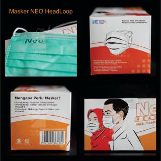  Masker  Neo  3ply Earloop Neo  Hijab  HeadLoop Shopee 