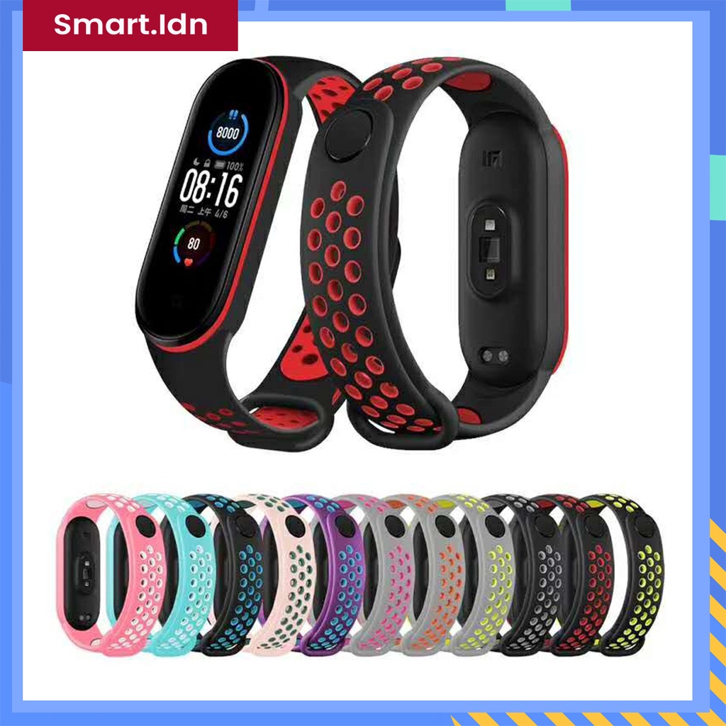 Tali Strap Silikon Xiaomi Mi Band 3 4 5 6 Nike Double Colors Sports Band