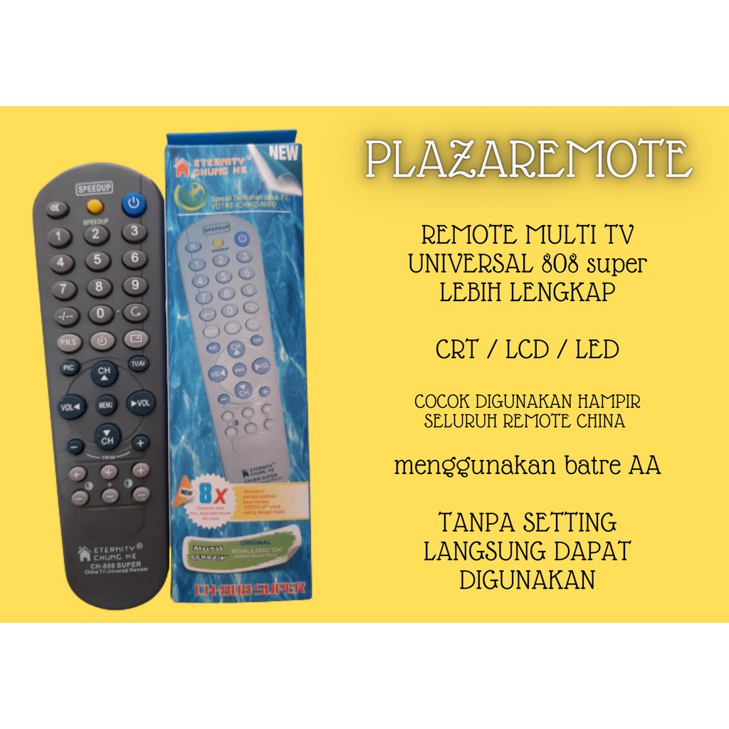 REMOTE TV MULTI LAMPU LED CHUNGHE 133 233 SERIES TABUNG CRT LCD LED CHINA