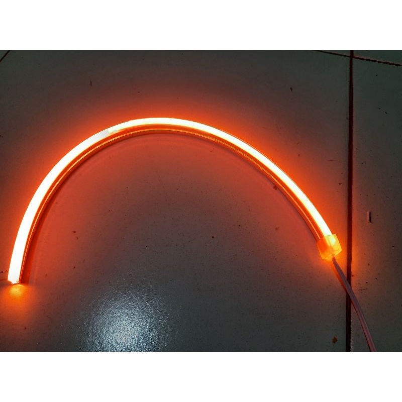 LAMPU ALIS MOTOR 30CM LED DRL FLEKSIBEL TIDAK BINTIK 12V [ 1 BIJI ] BEAT,VARIO,NMAX,PCX,AEROX DLL-ORANGE 30CM