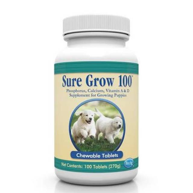 SUREGROW 100 Vitamin Calcium Anjing / Vitamin Kalsium untuk Pertumbuhan Tulang