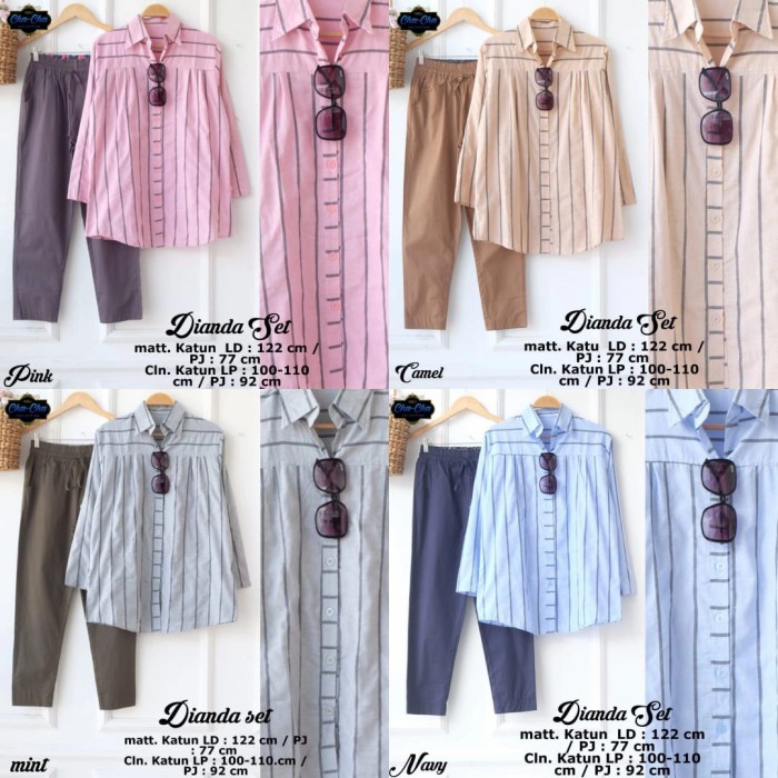 DIANDA ONE SET SETELAN CELANA WANITA JUMBO BIG SI BAJU KERJA KANTOR
