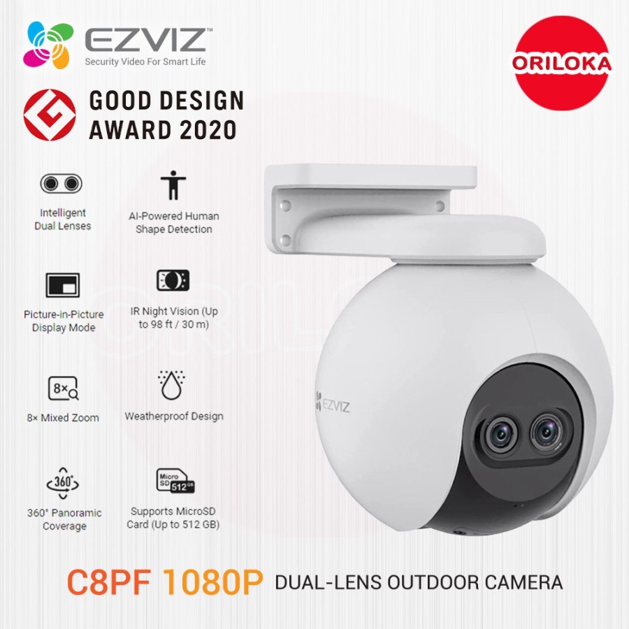 EZVIZ C8PF 1080P PTZ IP Cam Dual-Lens CCTV Outdoor - Garansi Resmi