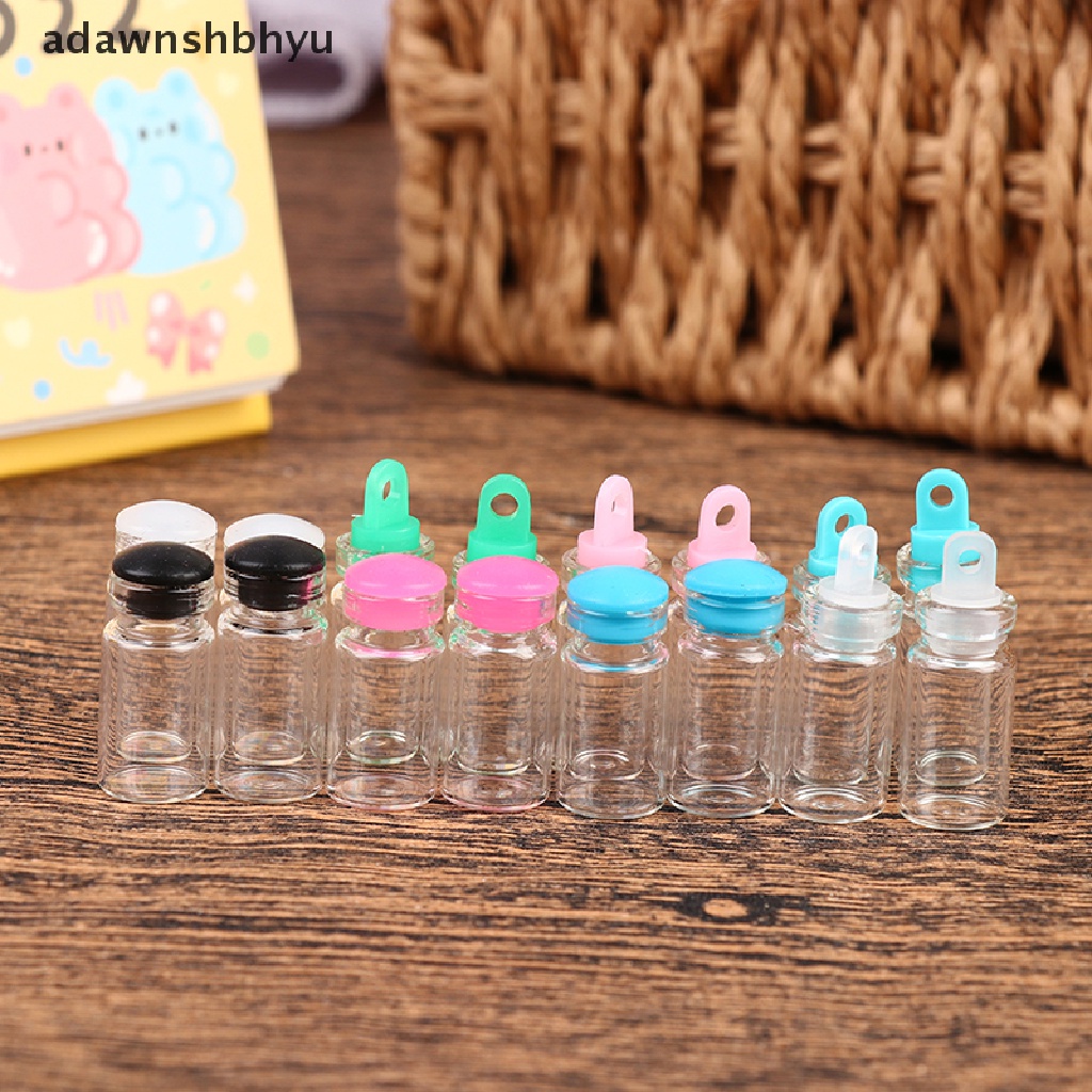 Adawnshbhyu 10Pcs 1ML 11*22mm Botol Kaca Toples Kaca Kecil Sealed Bottles Wishing Bottles