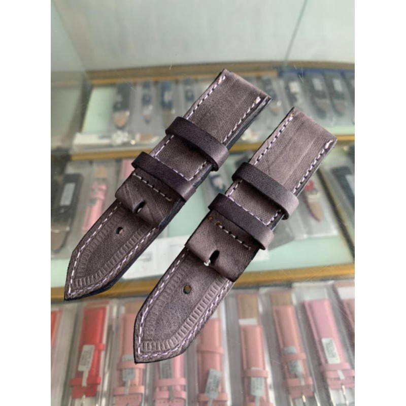 Strap tali jam tangan kulit Suede import abu abu langka