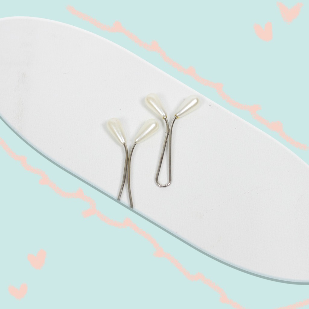 Peniti Tuspin Jilbab / Kerudung Klip Turki Mutiara Lonjong 0A10