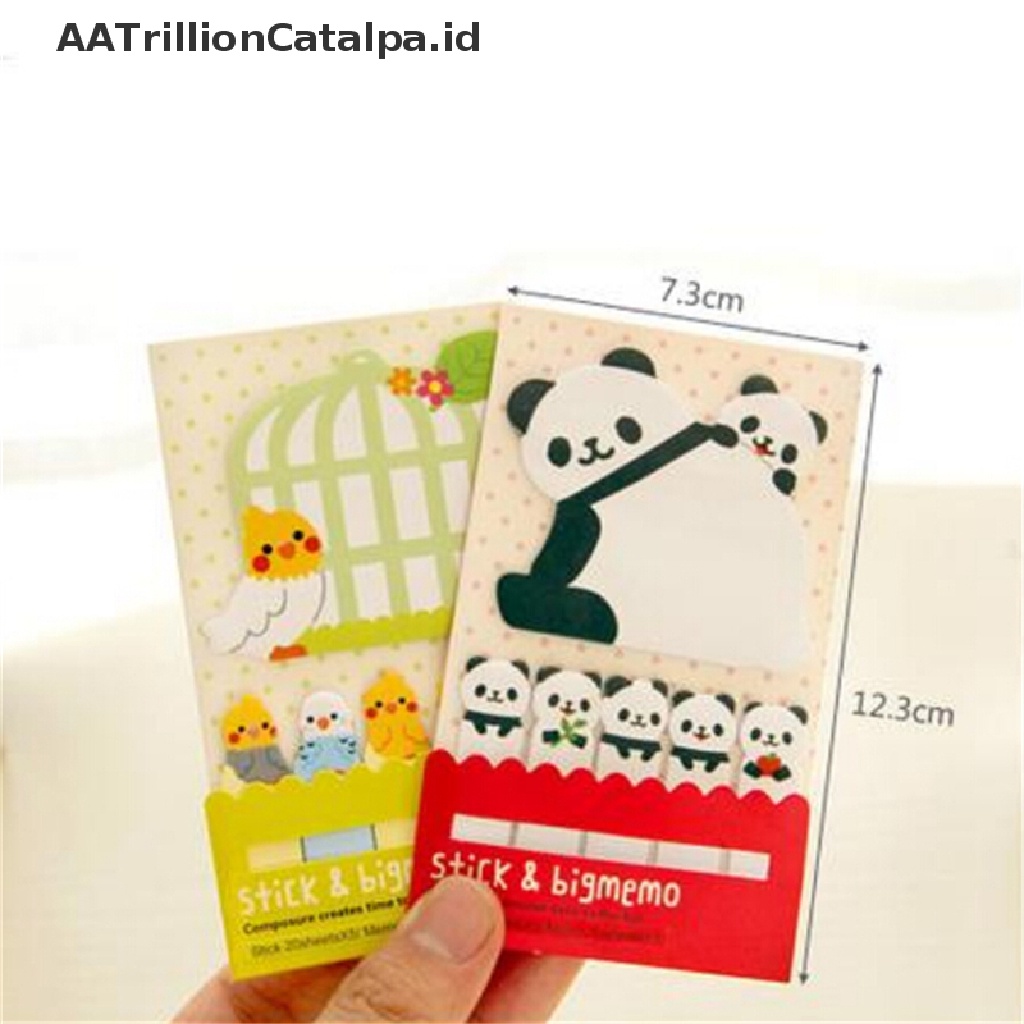 (AATrillionCatalpa) Sticky Note / Memo / Pembatas Buku Motif Kartun Panda / Kucing Lucu