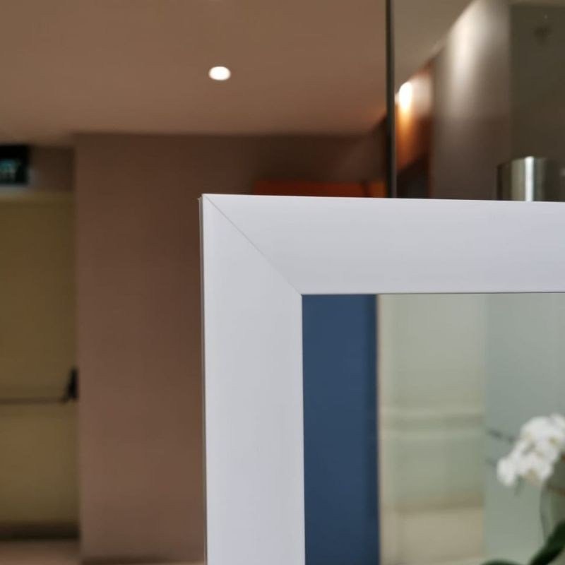 STANDING MIRROR CERMIN STANDING UK 127 X 35.5 CM CERMIN BERDIRI FULL BODY KACA STANDING BS DIGANTUNG-Putih