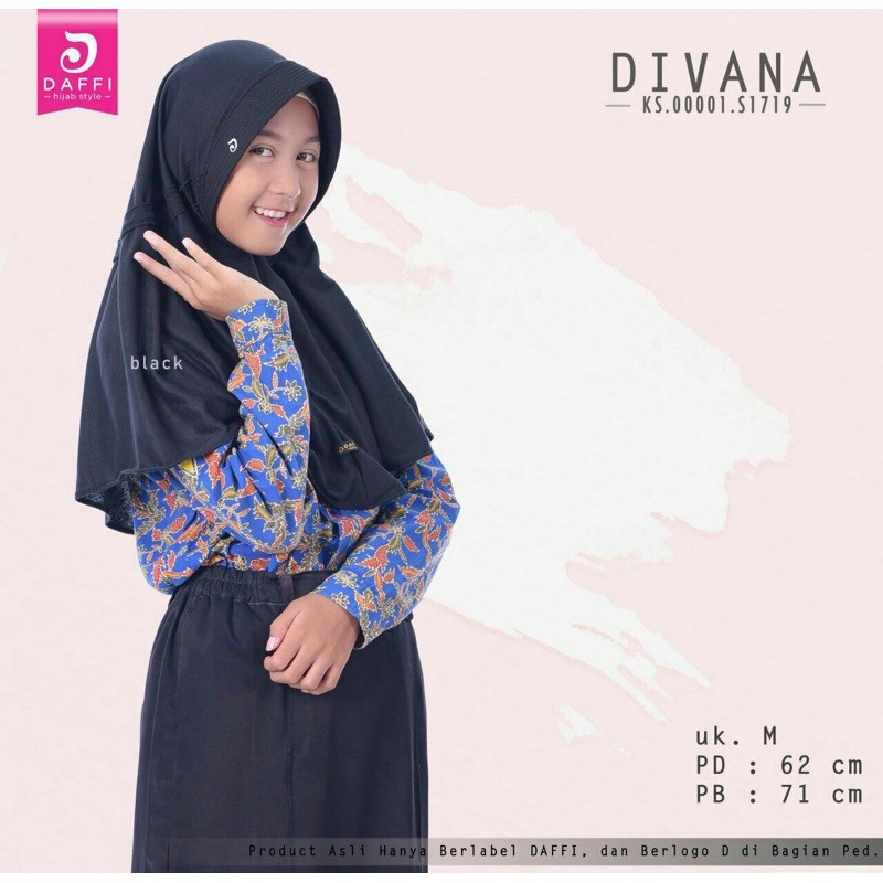 [ORIGINAL DAFFI] ~ HIJAB SERAGAM SEKOLAH / SERUT KAOS DIVANA SIZE M / HIJAB ANAK SD 8 - 12 TAHUN