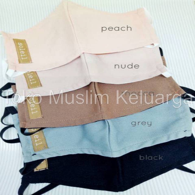 Toko Muslim Keluarga - Masker hijab /  kain karet headloop by soleil indonesia
