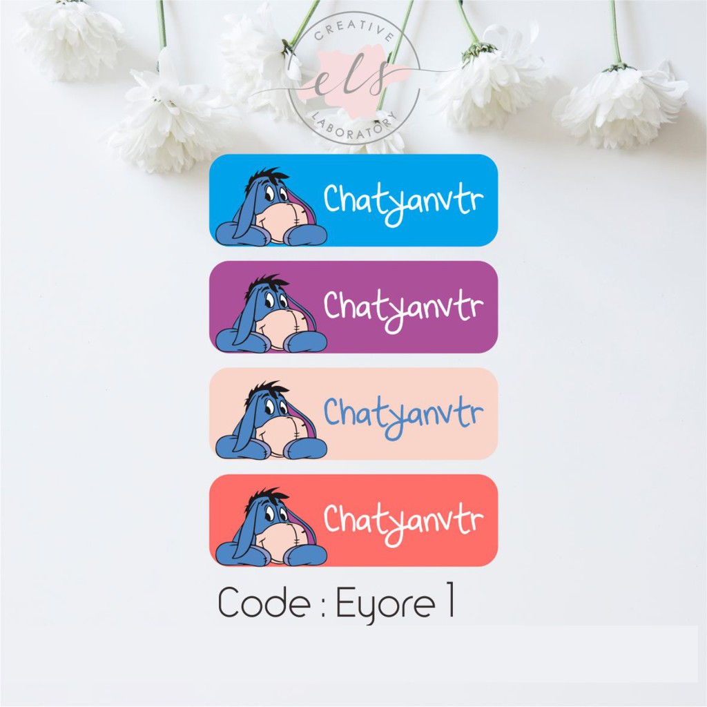 

stiker label nama custom waterproof anti air