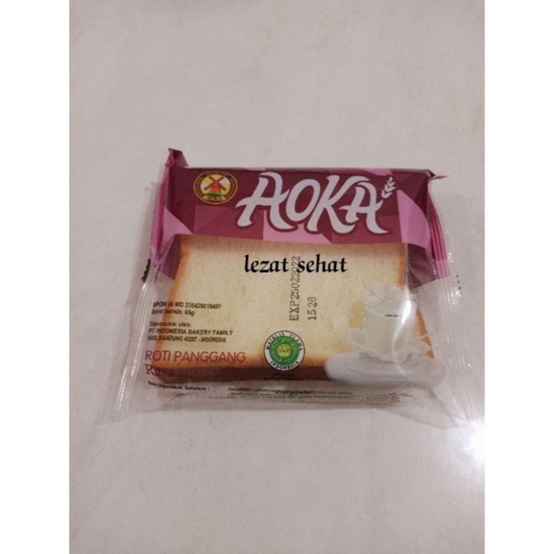 Lezatsehat - Aoka Roti Panggang Lembut 1 Dus isi 60pcs-Susu vanilla