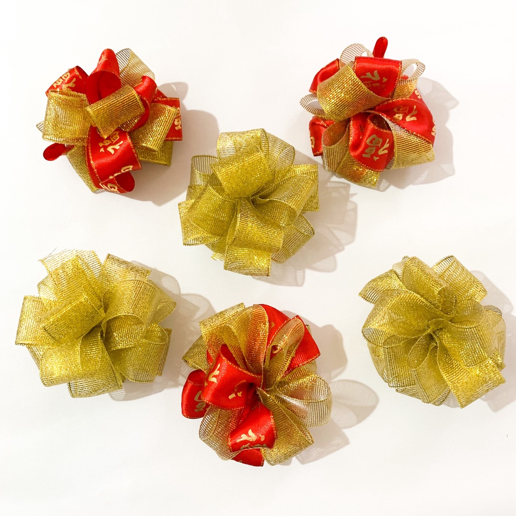 

Pita Pompom Emas Gliter /Pita Imlek / Hiasan Parcel Hampers / Hantaran