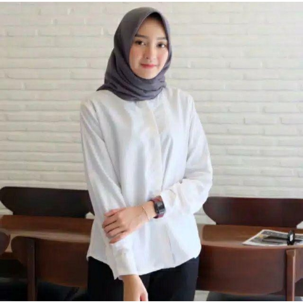 KEMEJA PUTIH WANITA / KEMEJA PUTIH FORMAL WANITA / KEMEJA POLOS PUTIH KERJA /KEMEJA PUTIH WANITA