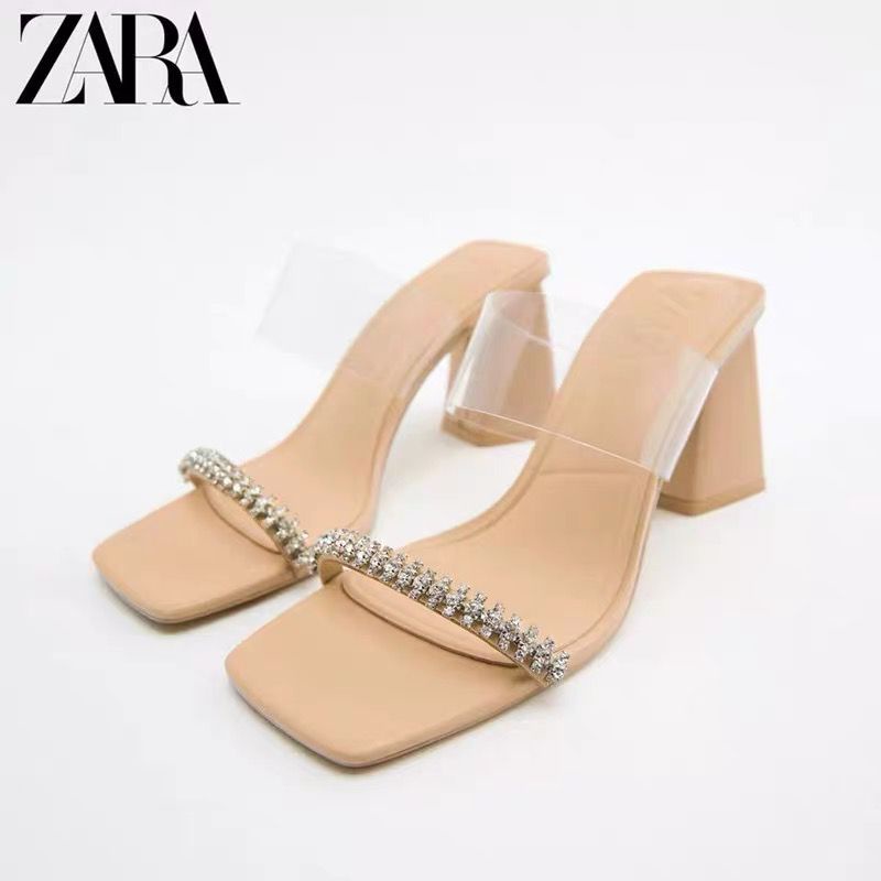 SANDAL HEELS WANITA IMPORT FASHION / ZARA 2115 HEELS BLINK TRANSPARAN