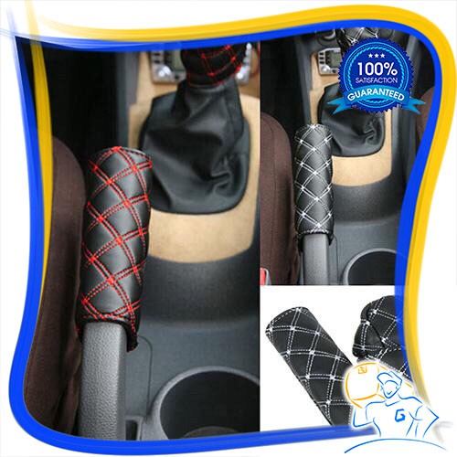 SARUNG COVER KULIT REM TANGAN GIGI PERSNELING INTERIOR MOBIL 2 IN 2