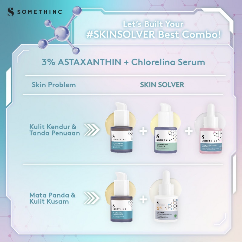 SOMETHINC 3% Astaxanthin + Chlorelina Serum - Solusi Mata Panda &amp; Kulit Lelah