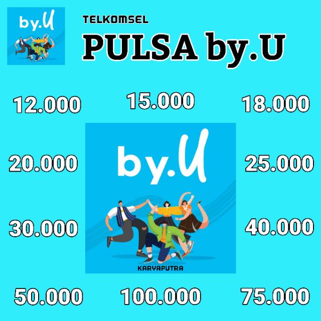 PULSA byU TELKOMSEL 10rb 15rb 17rb 18rb 20rb 25rb 30rb 40rb 50rb 65rb 75rb 80rb 90rb 100rb MKIOS