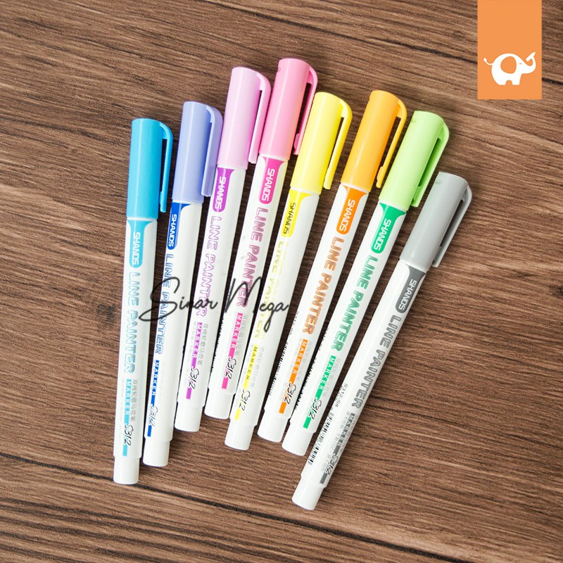 

Line Painter Marker 8 Colors Set / Spidol Warna dengan Silver Border Lucu Unik Murah