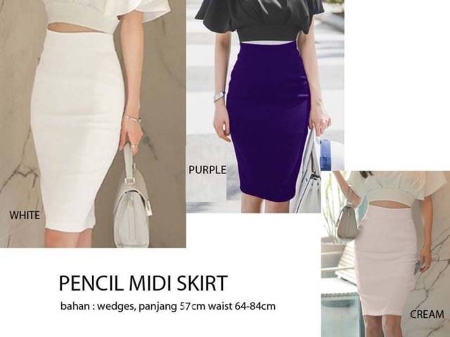 ROK PENSIL SELUTUT / MIDI PENCIL SKIRT