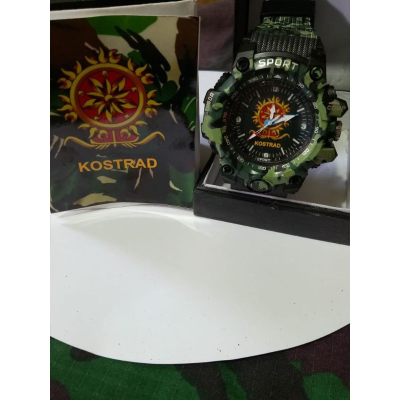 jam army/loreng hijau logo TNI POLRI DLL custom
