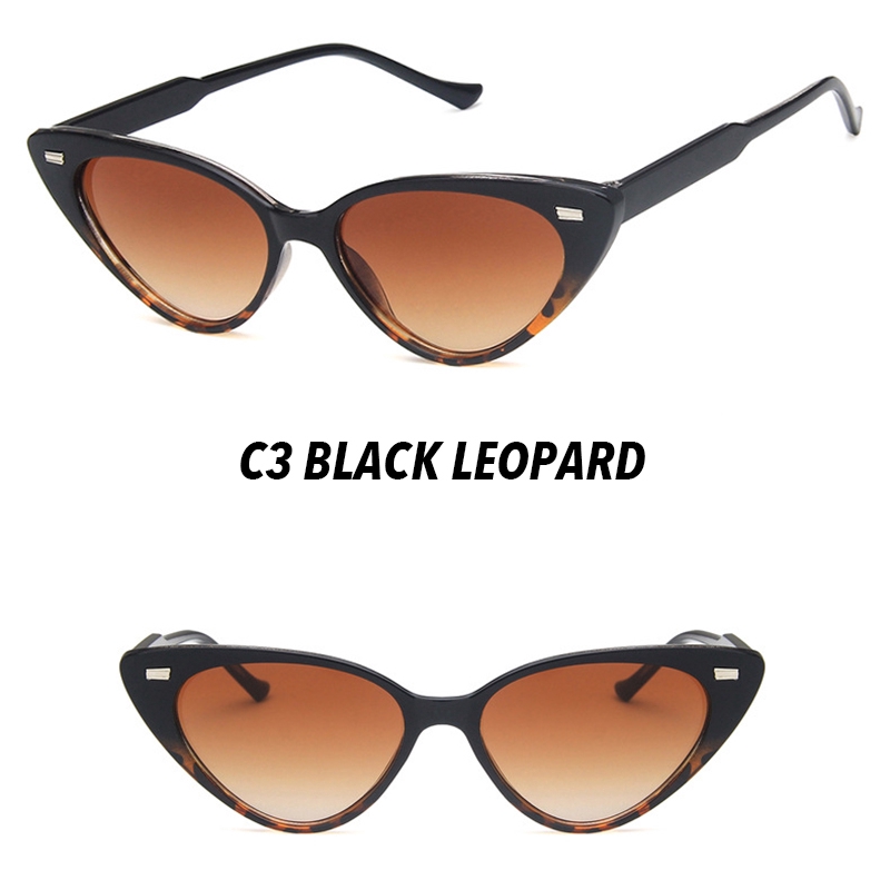 (YUZHU) Bayar Di Tempat INS Fashion Small Retro Cat Eye Kacamata Hitam Wanita/Pria Sunglasses