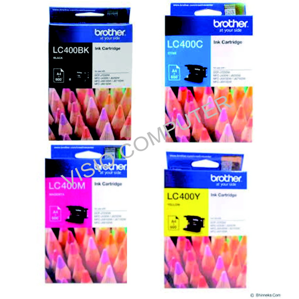 Tinta Brother LC400 DCP-J725DW MFC-J430 J625DW J5910DW J6710DW J6910DW