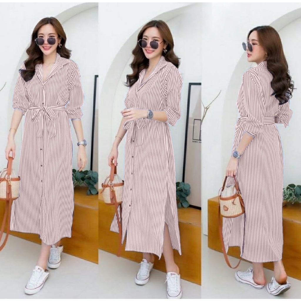 FWG - MAXI DRESS TIARA / DRESS SALUR / DRESS WANITA / LONGDRESS / DRESS KOREA STYLE / DRESS